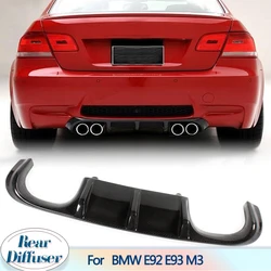 Car Rear Bumper Lip Spoiler Diffuser For BMW E92 E93 Coupe M3 2007-2013 Convertible Non E90 Carbon Fiber Rear Diffuser Black FRP