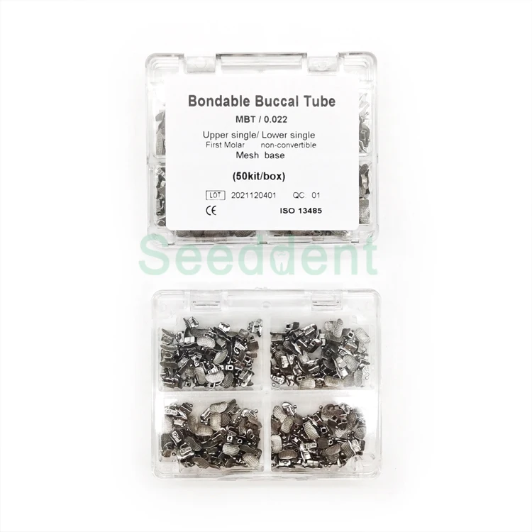 

50sets/box of Orthodontic Single Bondable Buccals Tube Non-Convertible Roth MBT Edge-wise 0.022 1st / 2nd Molar