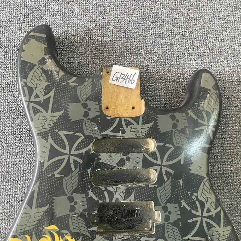 GB466 ST Guitar Body Custom Graphics Design for 6 String Electric Guitar Tremolo Model with Damages and Dirty