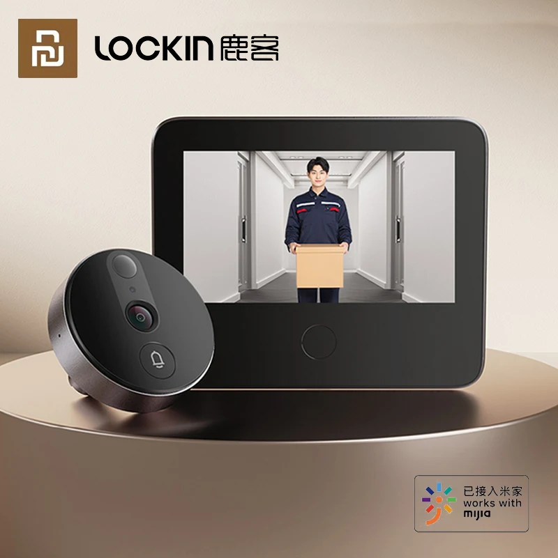 Youpin Lockin Smart Camera Doorbell Cat Eye Cat X Infrared Night Vision Video Intercom AI Human Detection Work With Mijia App