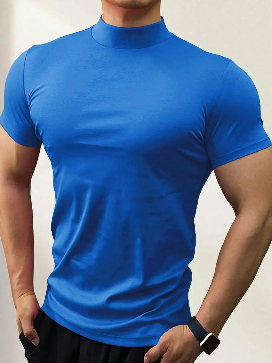 

5-Pack Men’s Slim Fit Mock Neck Athletic Tees – Fast Drying, Breathable, Medium Stretch For Gym, Running, Cycling, Daily Use
