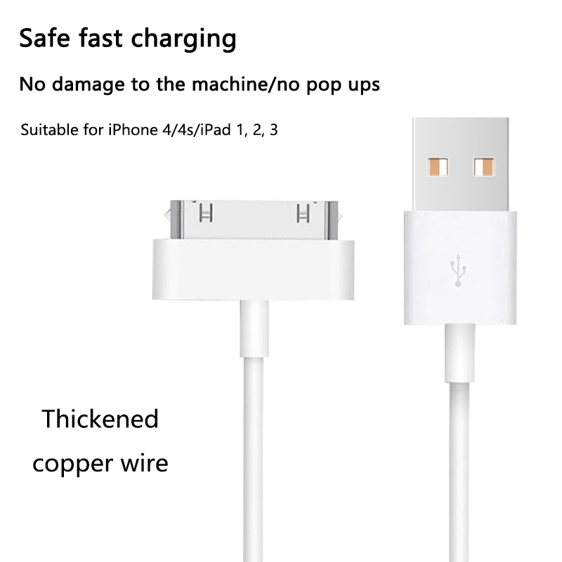 30 Pin Cord Adapter Accessories For IPhone 4 4s 3G 3GS IPad 1 2 3 IPod Touch Charging Data Cable Usb Charger Phone Accessories