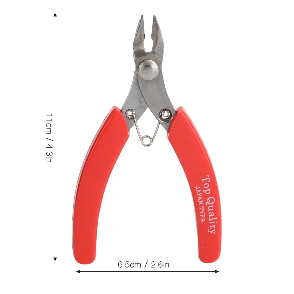 Stainless Steel Flush Cutter High Hardness Insulated Handle Side Cutter Laborsaving Red Handle Wire Cutter Hand-Made Jewelry