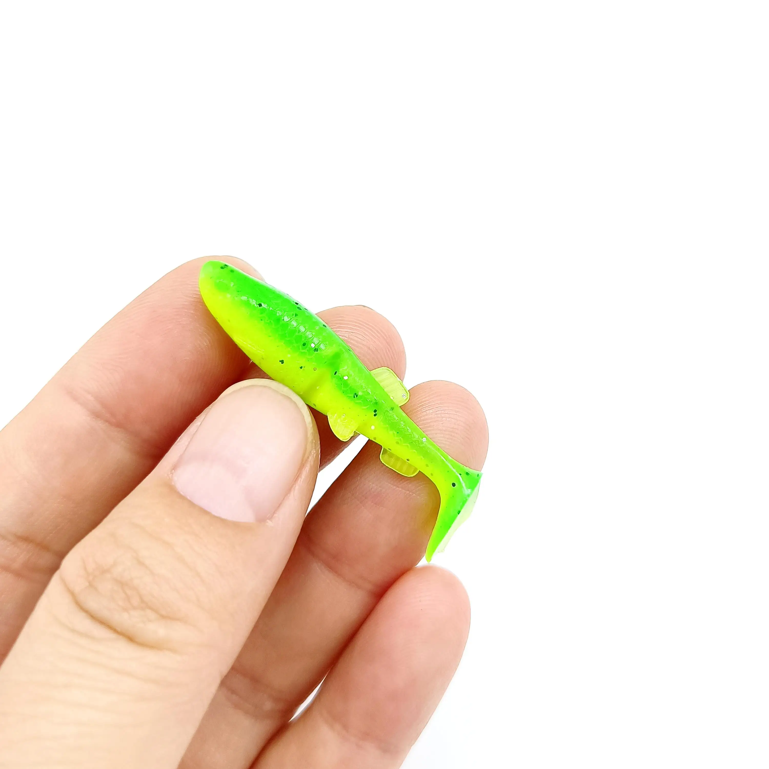 DUODUOYU 12PCS Mini T-Schwanz Weiche Angeln Locken 1g/40mm PVC Kleine Fisch Silikon Swimbait wobbler Für Hecht Bass Shad Angelgerät – Detail 13