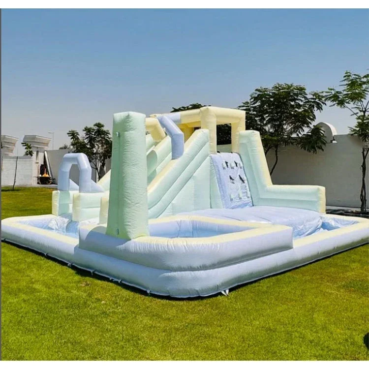 Luxury splash water slide park inflatable kids bouncy castle commercial inflatable bouncer