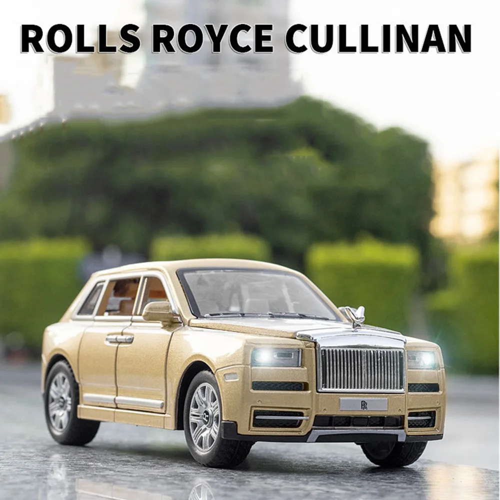 

1/32 Rolls-Royce Cullinan Car Model Toys Rubber Tires with Light and Music Metal Vehicle Collection Toy for Friend Festival Gift