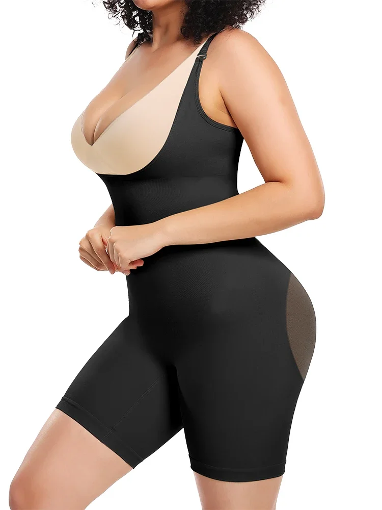 MISSMOLY Womens Full Body Shaper Open Bust Bodysuits Tummy Control Butt Lifter Shapewear Waist Trainer Slimmed Mid-Thigh Corset