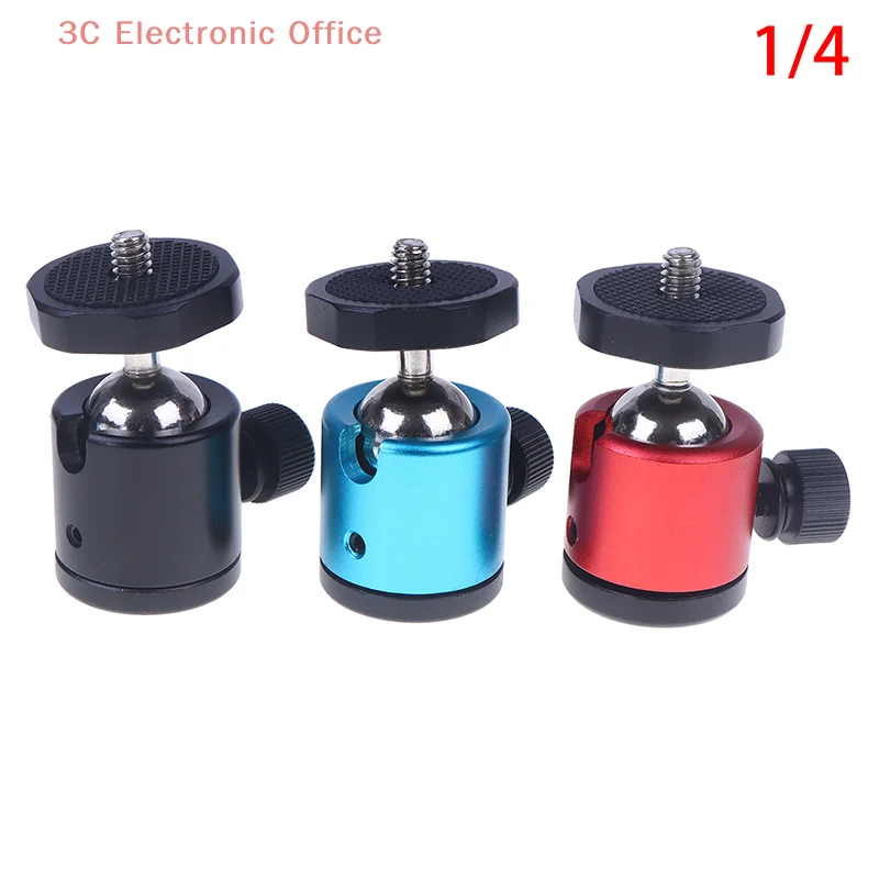 360°Swivel Mini Ball Head With 1/4 Inch Screw Tripod Mount For Smartphone LED Light Microphone Action Camera