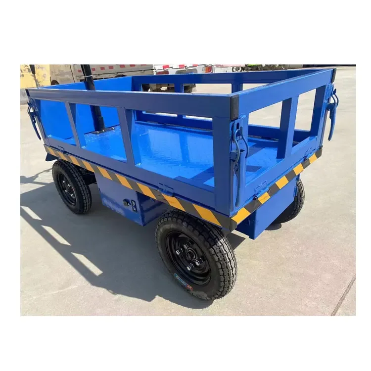 Hot Sale Flatbed Transport Cargo Wagon Warehouse Trolley 2000 kg Electric Platform Trolley Garden Cart