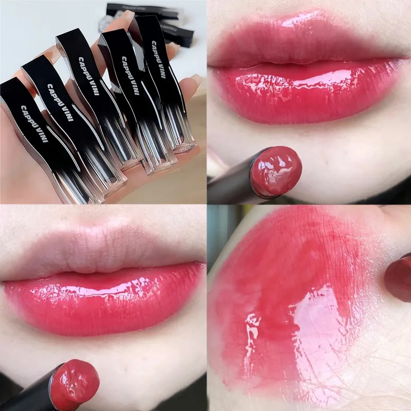 Mirror Watery Lip Gloss 8 Colors Waterproof Lasting Moisturizing Non-sticky Nude Brown Red Liquid Lipstick Lips Makeup Cosmetics