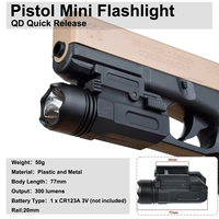 Airsoft Pistol Light Tactical Mini Gun Flashlight QD Quick Release Rifle Torch G17 G18C G19 G22 G20mm Rail Handgun Hunting