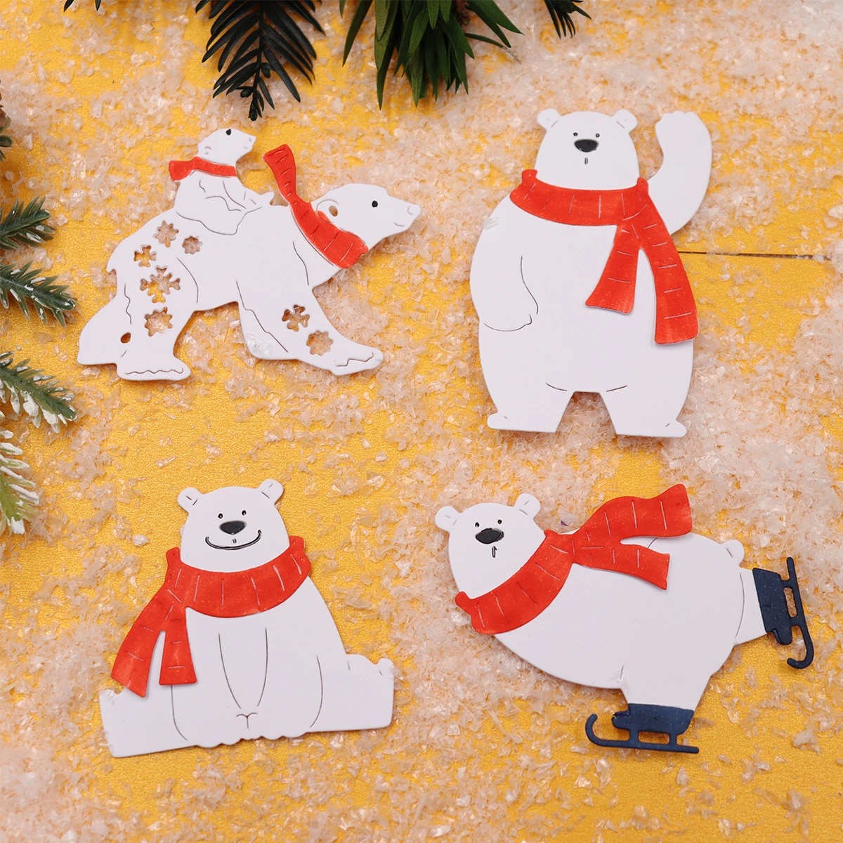 Christmas Bear Scrapbooking Cutting Die 2024 Greeting Card Embossing Album Cover Paper Cards Making Tool Craft Die Cut