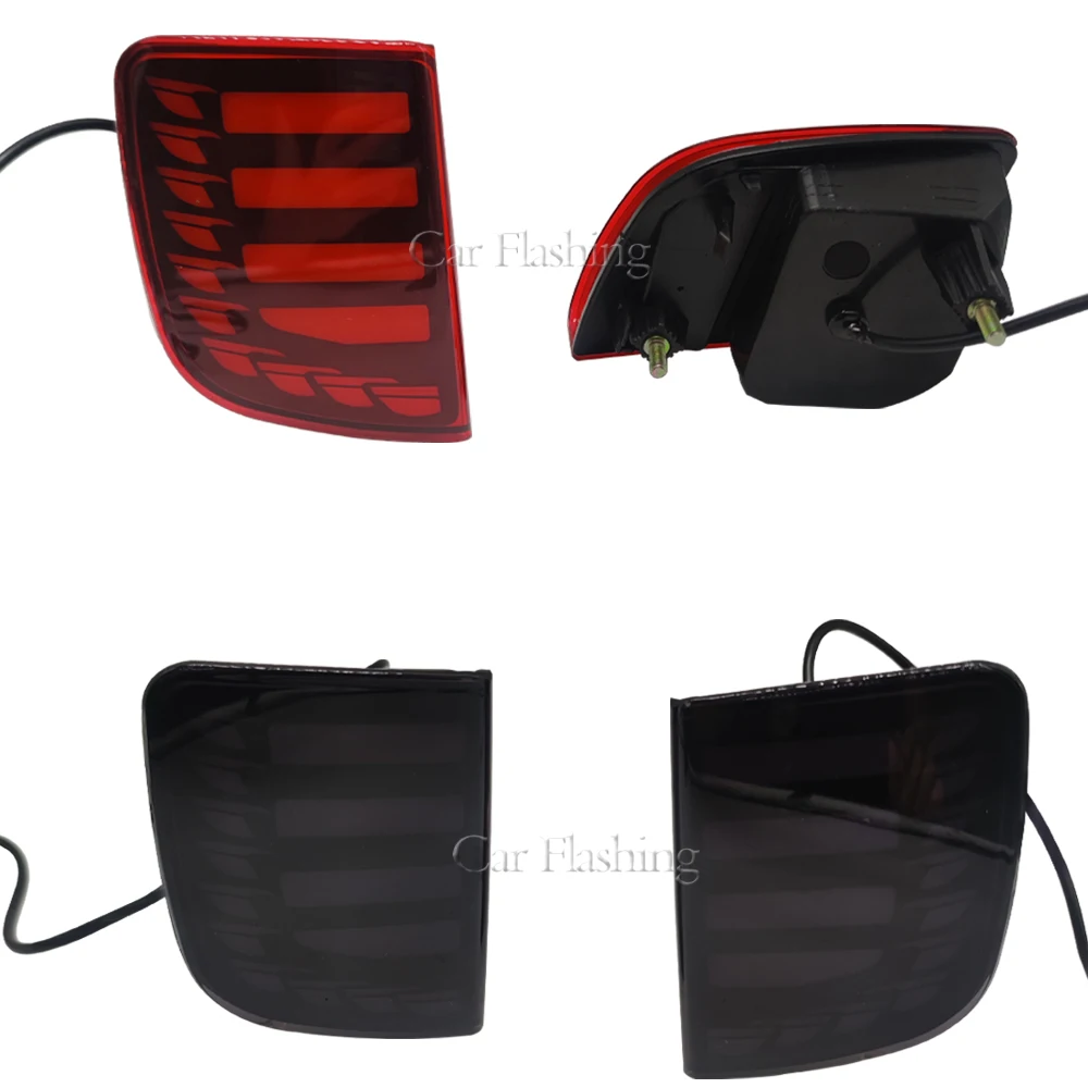 عاكس مصد خلفي ليد لتويوتا لاند كروزر LC200-، مصباح فرامل تحذير ، إشارة دوران ، مصباح ضباب ، إكسسوارات سيارة ، 12 فولت #3