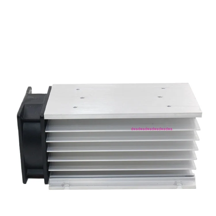 150*100*80 mm 80A three phase solid state relay SSR aluminum heat sink radiator with 220VAC fan and protective cover