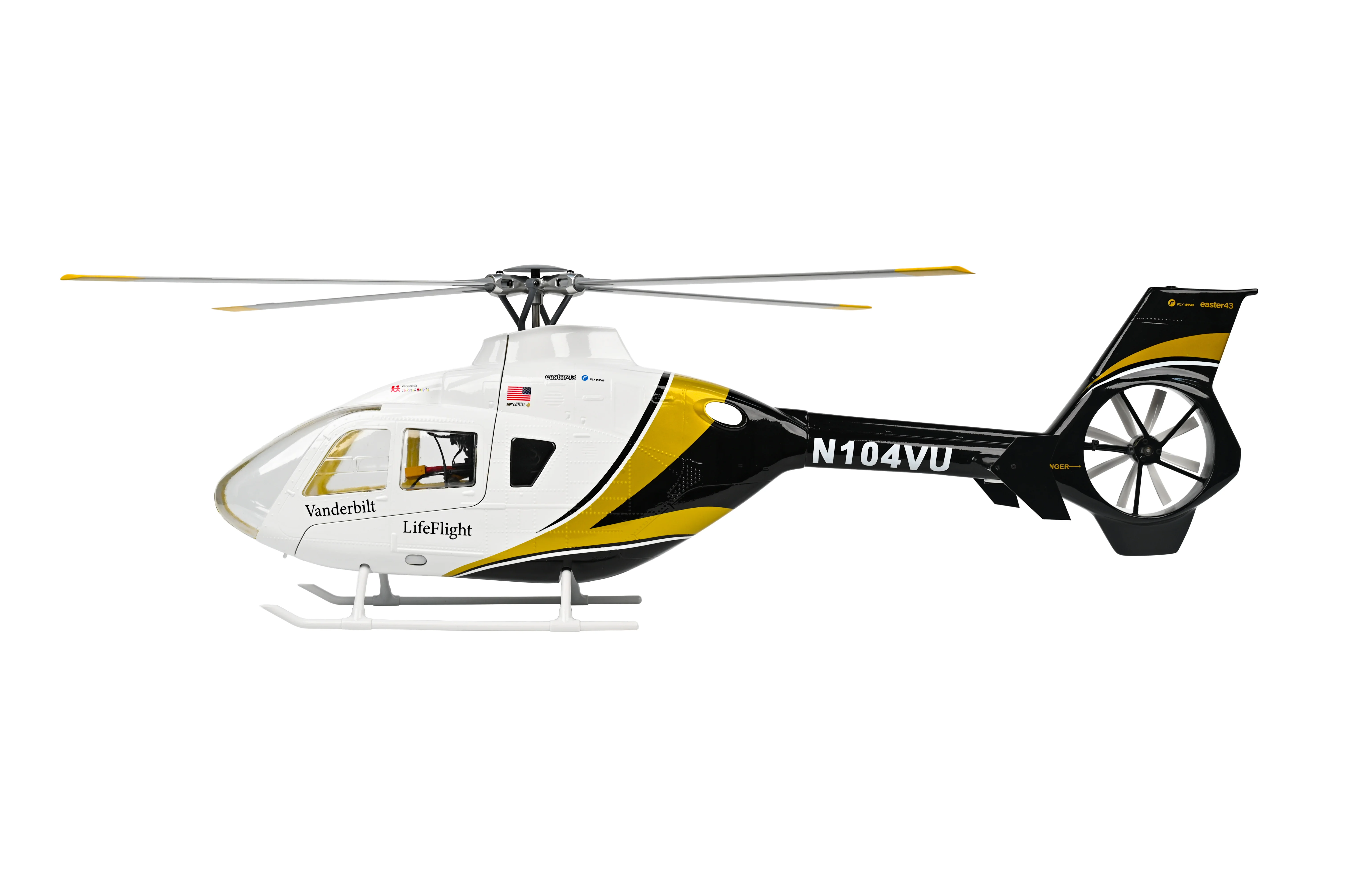 FY EC135 Scale RC Helicopter RTF 4 Blade Metal Rotor Head GPS With Quick Release Blades Three Speed Flight Mode