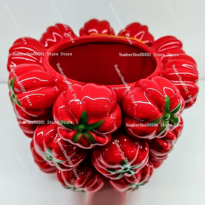 

Ceramic fruit ornaments, tomato storage, vase inserts, decoration, home crafts