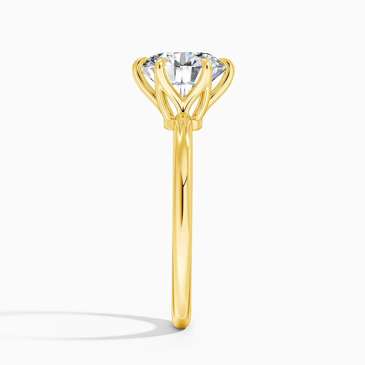 Real 14K Gold Filled D Color Moissanite 6 Prong Ring Minimalist Classic Lab Diamond Single Stone Ring Engagement Gift Jewelry