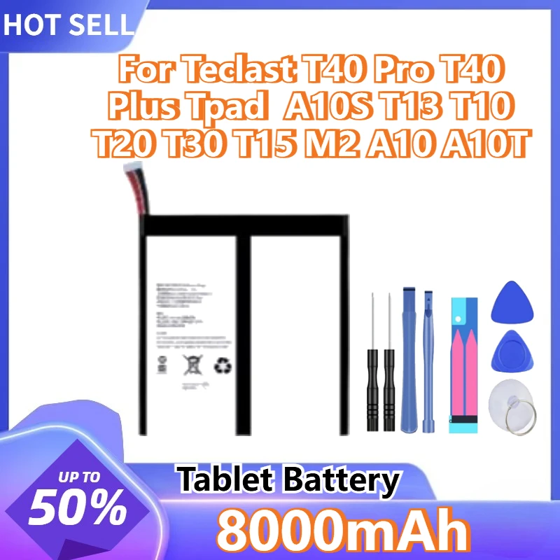 

For Teclast T40 Pro T40 Plus Tpad A10S T13 T10 T20 T30 T15 M2 A10 A10T New 8000mAh Tablet Battery +tools