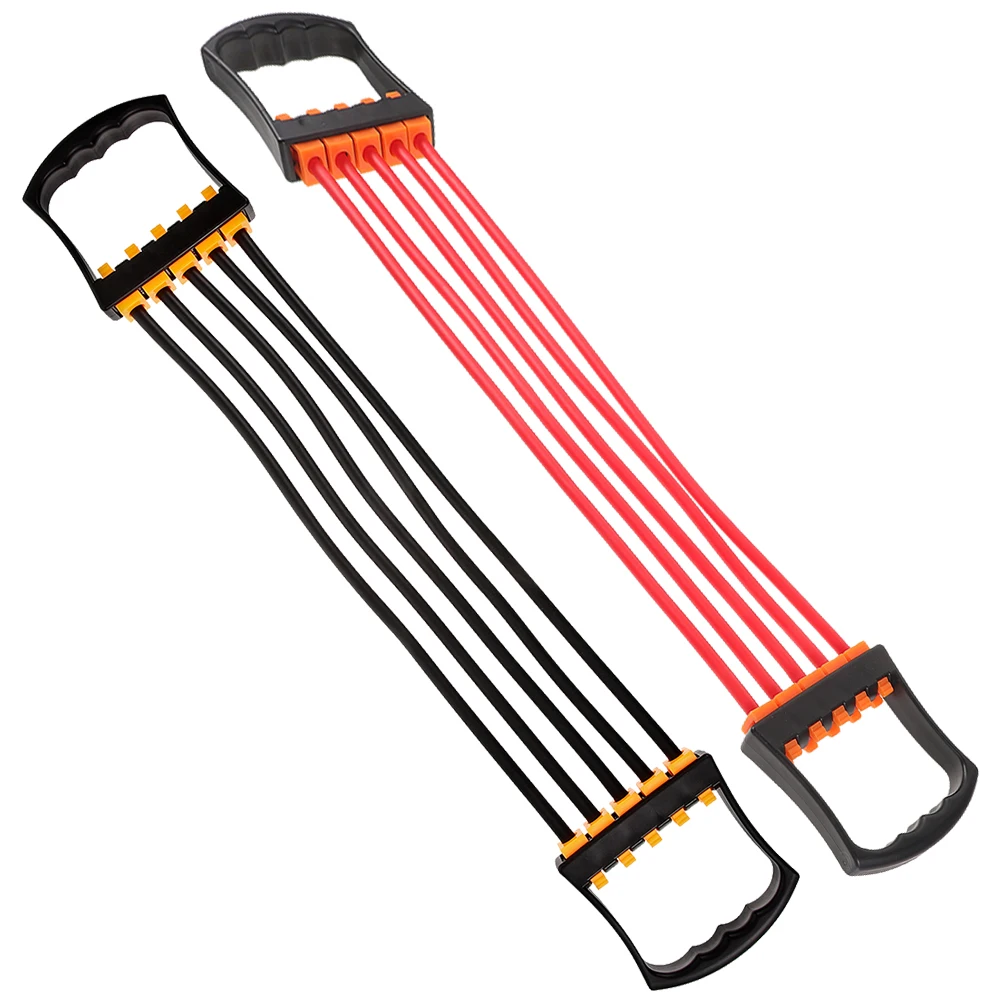 

2pcs Fitness Rope 6x9x45cm Black Red Tpe Chest Expander Pulling Strap Workout Band Stretchable Home Gym Portable Muscle Training