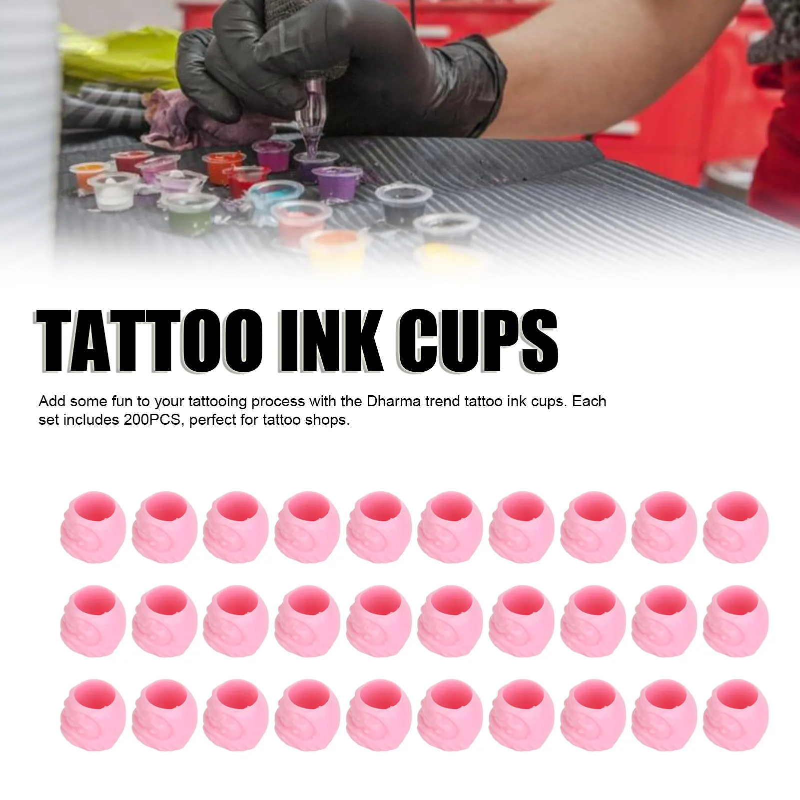 200pcs Dharma Egg Tattoo Ink Cups Disposable Thicken Microblading Tattoo Ink Holder with Base Tattoo Ink  Tattoo Ink Holder