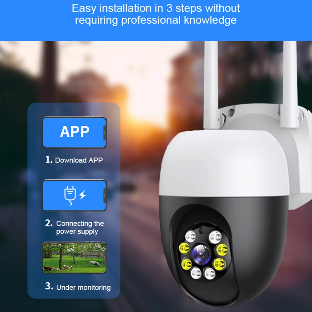 5MP 5G Wifi Camera Outdoor IP Monitor Digital Home Wireless Security Surveillance Smart Tracking Two-way Audio Night Color Cam