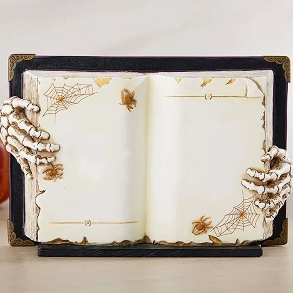 Halloween Decoration Resin Skull Magic Book Horry 3D Magic Book Prop Desktop Bookshelf Prop