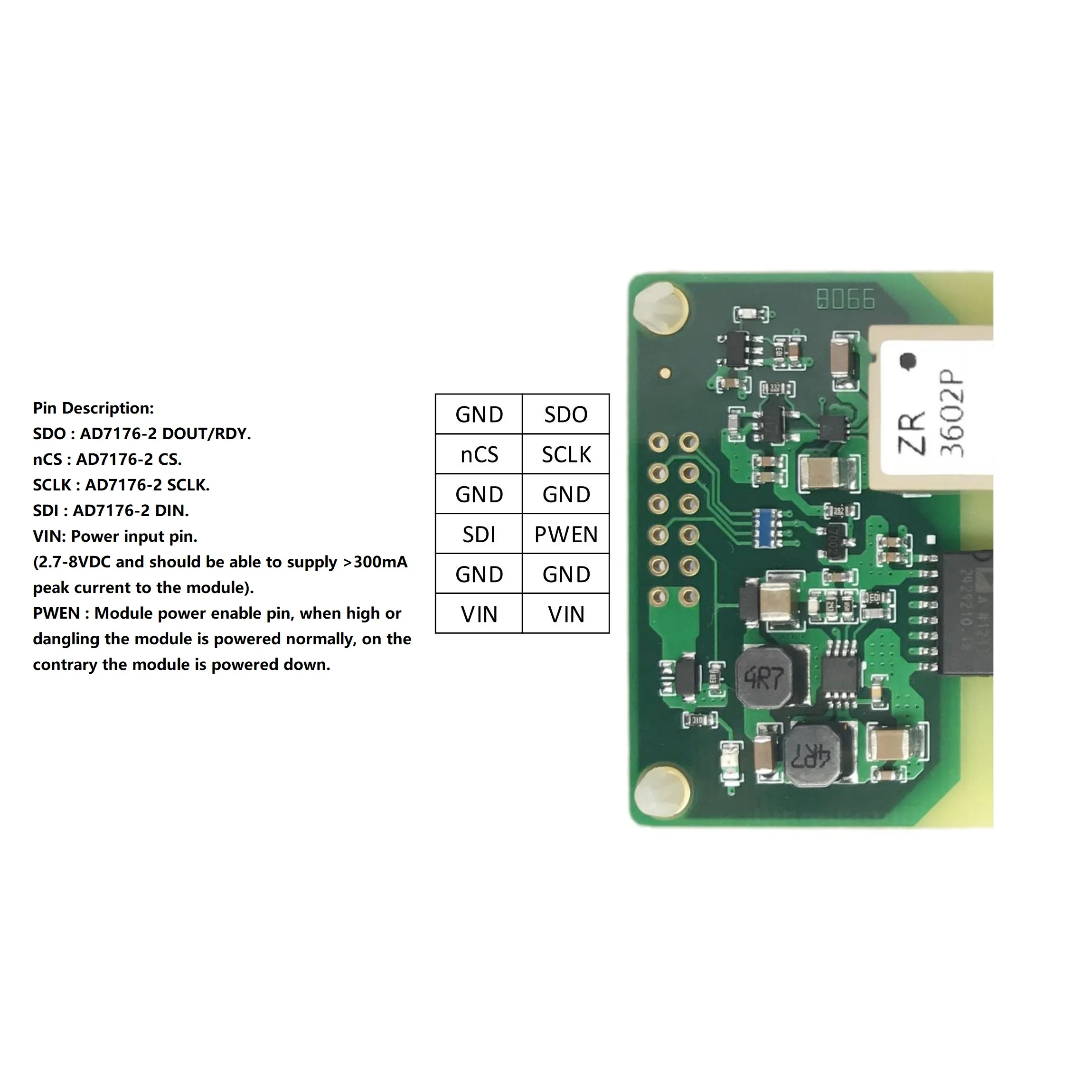 AD7176-2 Development Board Weighing Acquisition Module 250Ksps High Speed High Precision Strain Bridge Acquisition Module