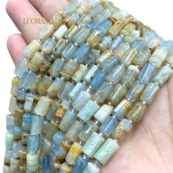 Natural Argentina Blue Calcite 8x11mm Cylinder Stone Spacer Beads for Jewelry Making DIY Bracelet Earrings Charms Accessories