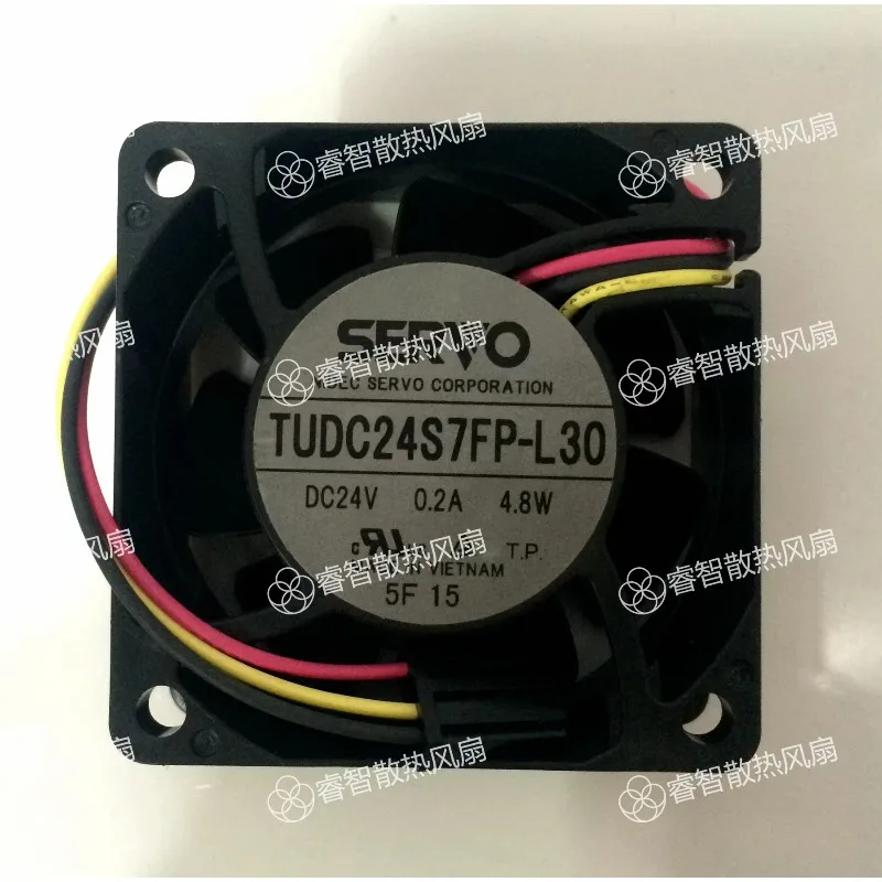 Japan Servo TUDC24S7FP-L30 DC 24V 0.2A 60x60x25mm 3-Wire Cooling Fan