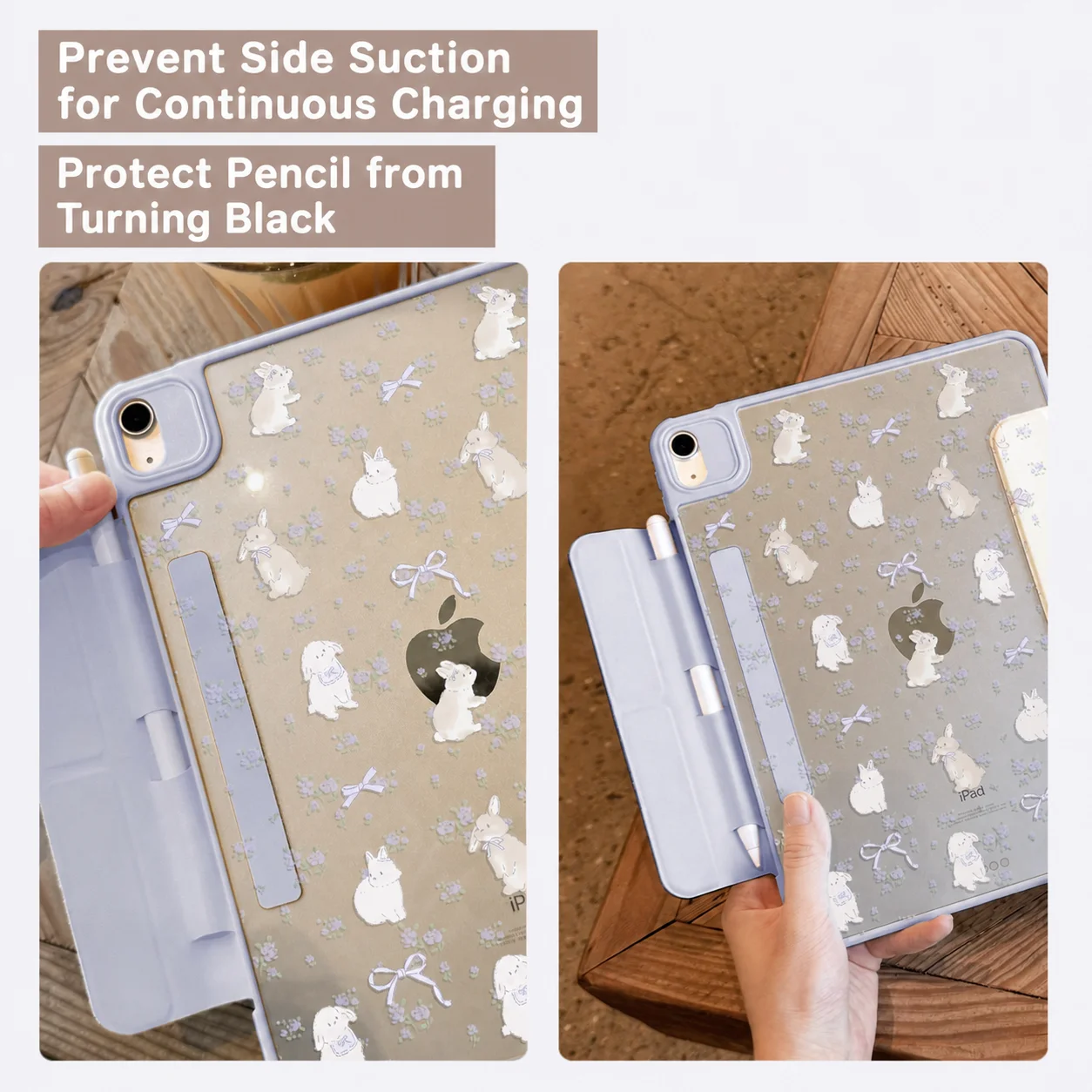 Violet Garden Detachable 3+Y Fold Case for iPad 10/11, 2026 Air11, 2025 Pro11, Mini6/7, Magnetic Buckle With Inner Pocket