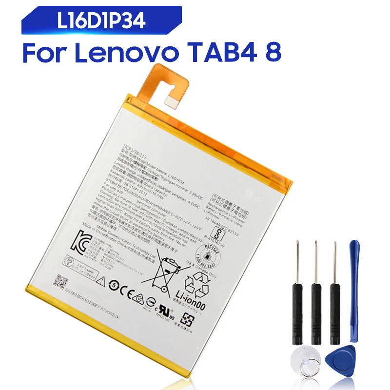 New Replacement Battery For Lenovo TAB4 8 TB-8504N/F Tablet PC TAB4 8 Plus L16D1P34 High-Quality Rechargerable Batteries 4850mAh