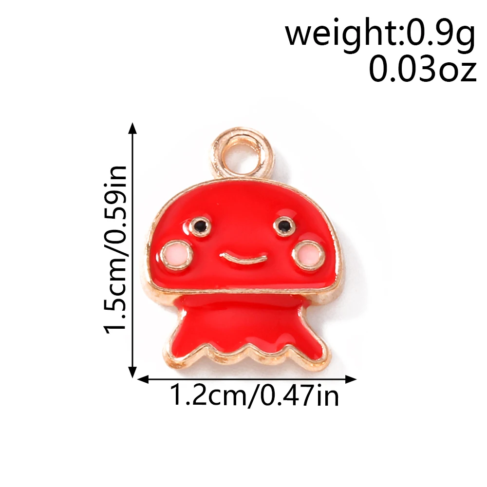 10pcs Lovely Enamel Octopus Charms Pendants for Jewelry Making Necklace Earrings Bracelet DIY Handmade Accessories Supplies