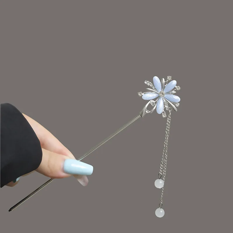 Licht Luxus Blume Haarnadel Für Frauen Chinesischen Stil Floral Schmetterling Quaste Haar Stick Elegante Metall Schmuck Haarnadel Haar Clips – Detail 2
