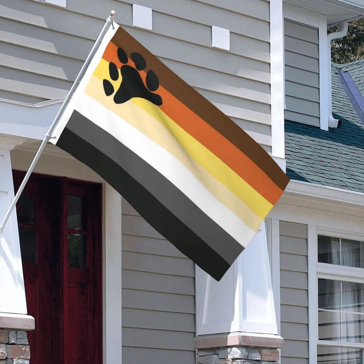 Bear Pride Flag Outdoor Banner 2 Grommets Lgbt Yaoi Boy Love Decoration Double Sided 60x90 90x150cm Flags