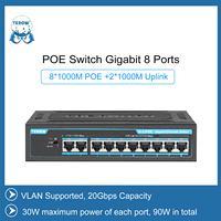 TEROW POE Switch 8 Ports Gigabit Swich POE 1000Mbps Ethernet Switch 10ports Network Splitter RJ45 Hub For Wifi Router IP Camera