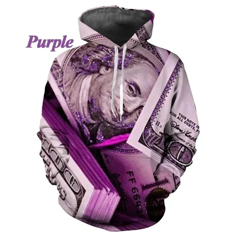 New Men\'s And Women\'s Fun Dollar Print 3D Hoodies Hip-hop Street Personalized 3D Graphic Hoodies Mens Clothes Casual Comfortable