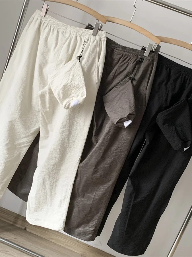 Outdoor Functional Loose Fit Casual Pants Ice Silk Wrinkle Fabric Quick Dry Breathable Mesh  Sun Protection Commuting L...