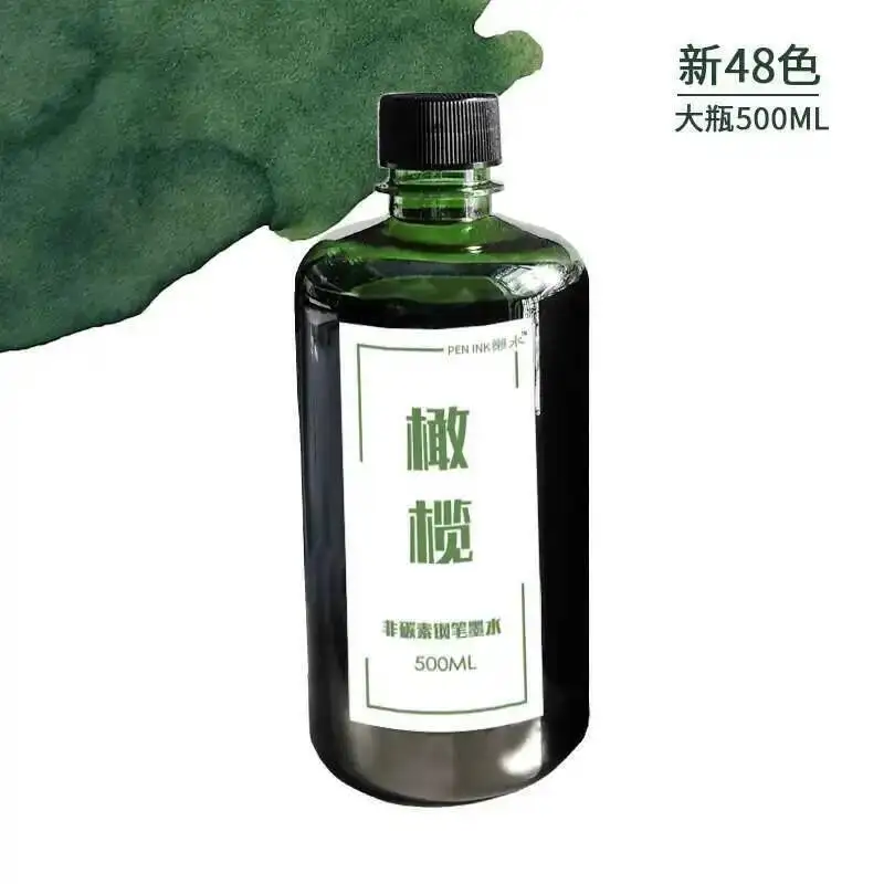 

New 48 Colors 500ML Large Bottle Writing Fountain Pen Ink Student Color Water-based Dye Watercolor Color Ink Supplement
