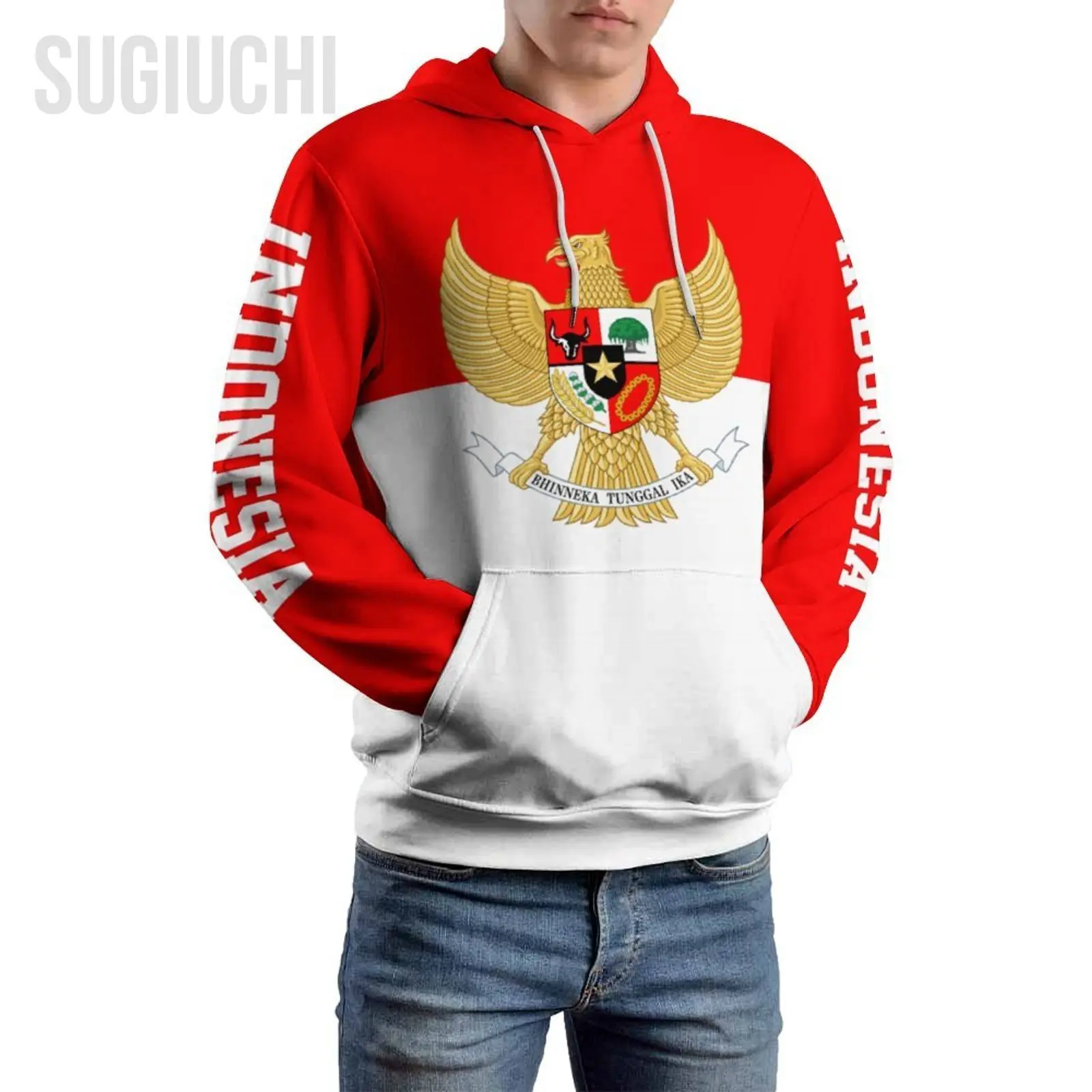 Unisex 3D Hoodie Indonesia Flag Men Women Polyester Harajuku Sweatshirt Pullover Hoodies Casual Cool