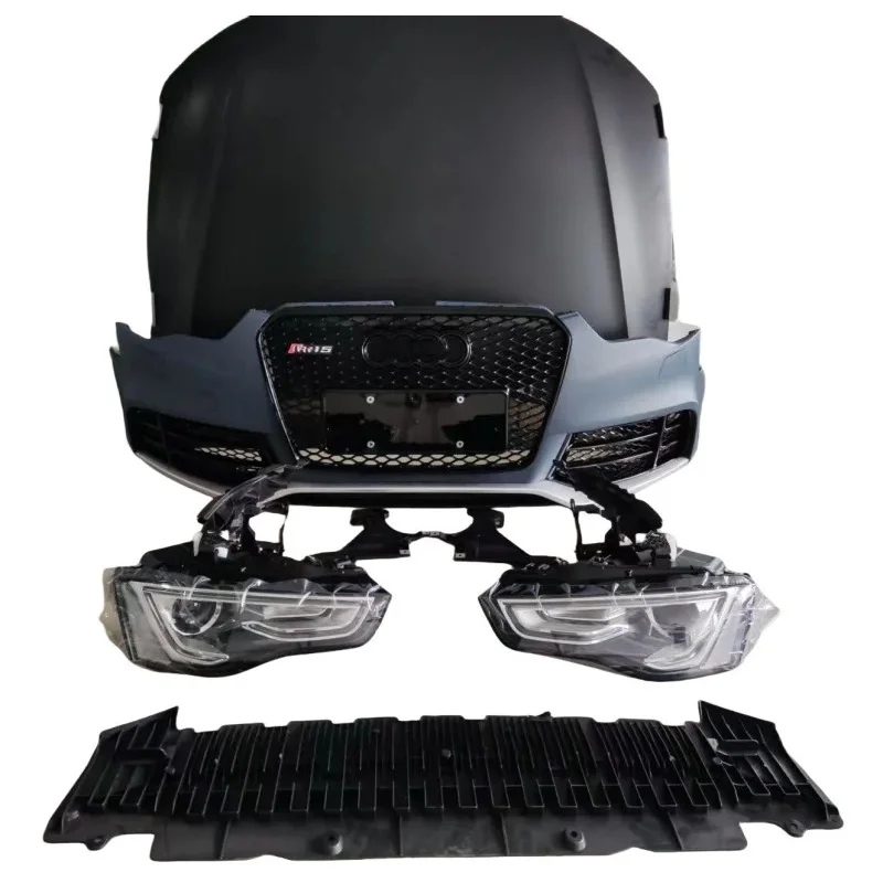 

Applicable to 2012-2016 S5 Upgrade RS5 Front Surround Set Front Bumper Hood Left and Right Headlights Rear Bumper