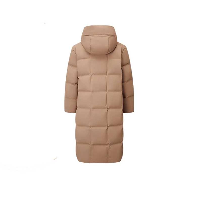 Chericom jaqueta longa feminina 2025 inverno suporte com capuz gola bolso interno térmico quente cor sólida casaco minimalista y309185y