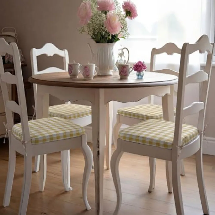 4 Pcs Checke Chair Cushion for Dining 17
