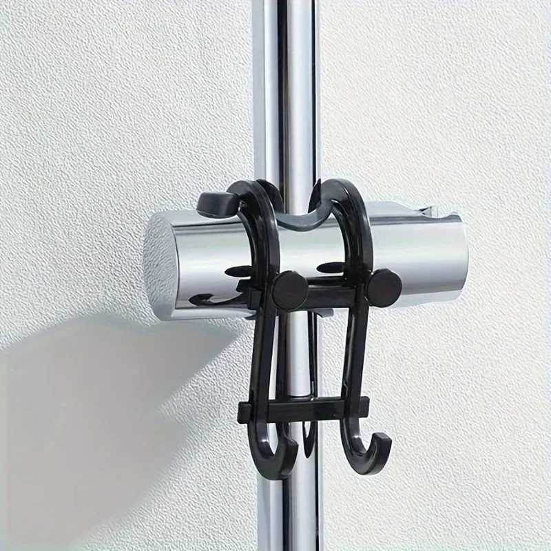 2 pcs Multi-functional bathroom storage hooks, no-drill towel rack, shower ball holder, and can also be used as a phone stand
