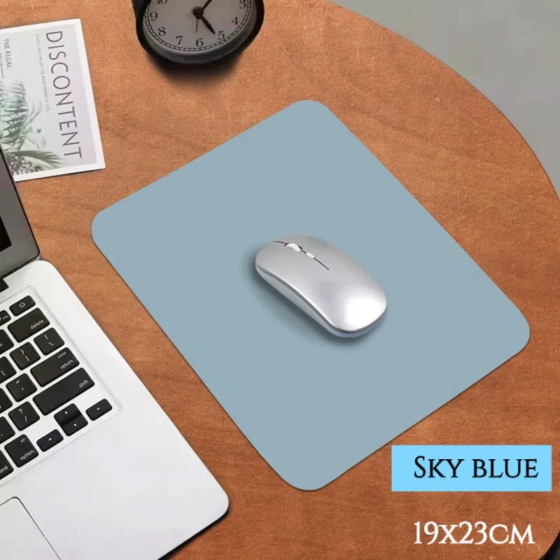 

2 шт. маленький настольный коврик из искусственной кожи, противоскользящий водонепроницаемый коврик для мыши для ноутбука, ПК, школьных игр, устойчивый к царапинам 19x23 см
