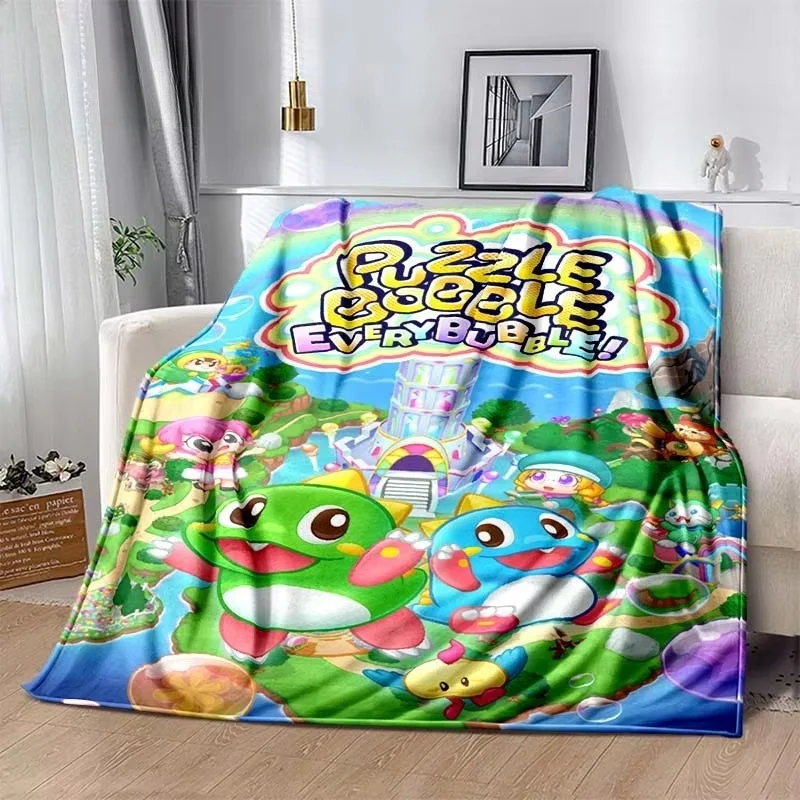 New Cartoon Bubble B-Bobble Game 3D Blanket, Soft and Comfortable Throw Blanket, Bedroom Sofa Bed Picnic Travel Office Kids Gift