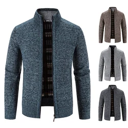 Chaqueta de lana para hombre, suéter con cremallera súper suave, grueso, cálido, ropa informal inteligente, abrigo frío, Invierno