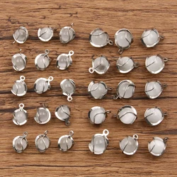 10Pcs 2 Size White New Product Stainless Steel Round Charm Pendant DIY Bracelet Necklace For Jewelry Making Accessories