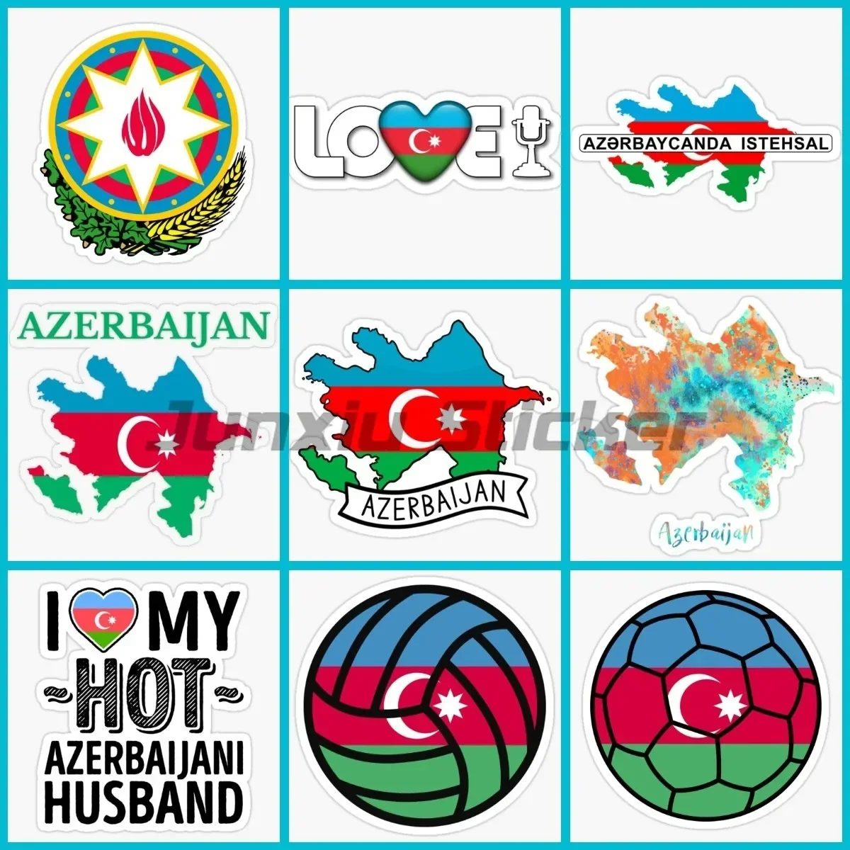 

Creative Azerbaijan Map Flag Sticker Waterproof Vinyl Helmet Laptop Wall Rooms Truck Window Helmet Racing Decoration Decals