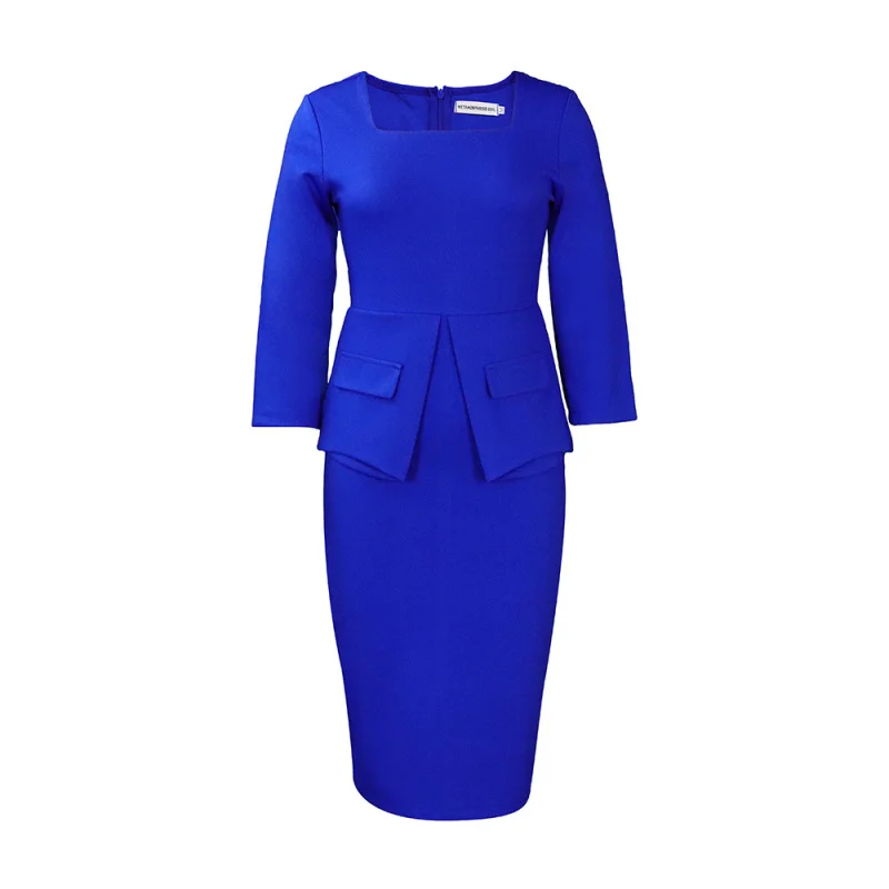 أزياء المرأة الأوروبية والأمريكية ربيع جديد بلون Bodycon أنيقة الأفريقية بالإضافة إلى حجم ريس