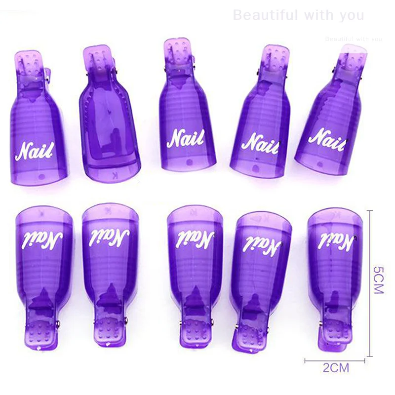 10 Teile/satz Kunststoff Nail art Soak Cap Clip UV Gel Nagellackentferner Wrap Nagel Werkzeug